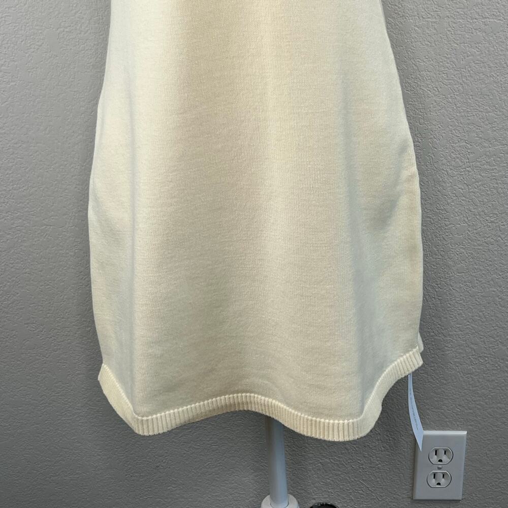 Rumored Ivory Cream Birkin Knit Crew Neck Mini Dress Eyelet Bodice NWT Large - Picture 6 of 14